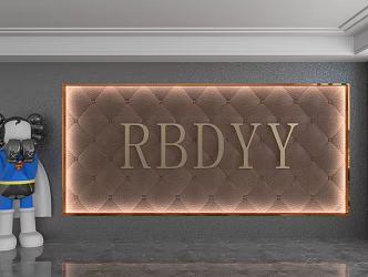 Modern background wall 3d model