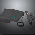 3D Rendered Gray Game Console And Controller With Colorful Buttons And Connected Cable
