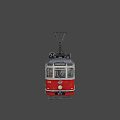 Red Tram With MANN'S SCOTCH WHISKY Sign Number 1432 Windows And Doors