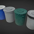 Colorful Trash Bins With Lids For Efficient Waste Disposal Equipment