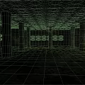 Dimly Lit Dilapidated Parking Garage With Moss Covered Pillars Barred Windows And Patched Ceiling