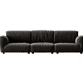 Modern Dark Gray Three Seater Sofa With Upholstered Design And Comfortable Seats 3d model