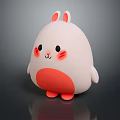 Cute Cartoon Rabbit Doll With White Body Orange Belly And Pink Ears