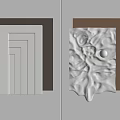 Contemporary Wall Decor Featuring Geometric Lines Wavy Textures White Black Gold Brown