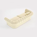 Beige Casual Sofa Set With Tufted Back Rolled Arms And Throw Pillow 3d model