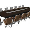 Modern Conference Table and Chair 3d model