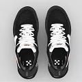 Nike Air Black Running Shoes With White Swoosh Logo Mesh Upper And Air Cushion Sole