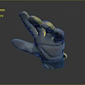 Gray And Yellow Protective Glove Design With Yellow Finger Joint Accents For Work Or Sports