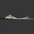 Detailed 3D Terrain Model Featuring Island Ocean Beach and Cliff