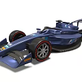Blue F1 Race Car With Sleek Aerodynamic Body And Large Wheels