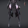 Dark Fantasy Game And Movie Character With Metallic Hat Armored Outfit And Claw Weapon