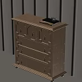 Modern Wooden Console Table With Drawers And Side Cabinet Entryway Design 3d model