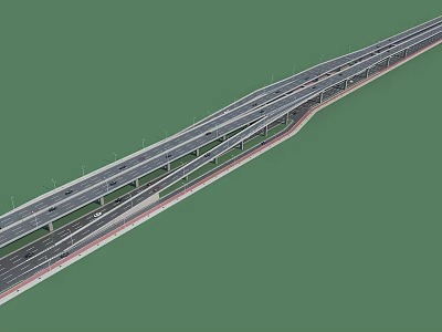 On and off ramp of viaduct 3d model