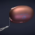 Rose Gold Wireless Earbuds in Charging Case with White Ear Tips and Lanyard