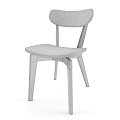 Modern Simple Wooden Dining Chair with Light Wood Finish and Curved Backrest