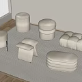 stool sofa stool 3d model