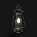 Vintage Rustic Metal Frame Glass Shade Glowing Candle Lantern Lamp for Decorative Use