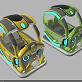 Fun Kids Bumper Cars With Yellow Green Colors Cartoon Eyes Transparent Canopy And Safety Seats