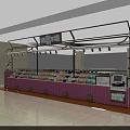 Shopping Mall Candy Store With Pink Counter And Colorful Candy Displays