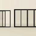 Modern Sliding Doors With Black Frames And Glass Panels For Interior Use 3d model