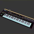 Modern Black Electronic Keyboard Synthesizer For Home Use With White Keys And Control Knobs 3d model