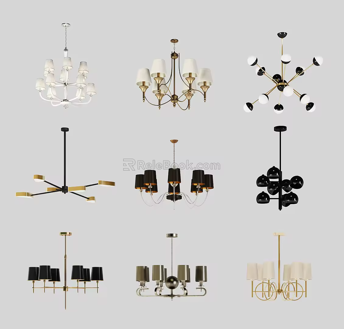 Jane Europe chandelier combination 3d model