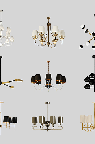 Jane Europe chandelier combination 3d model