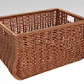 Brown Woven Basket With Unique Design For Home Decoration