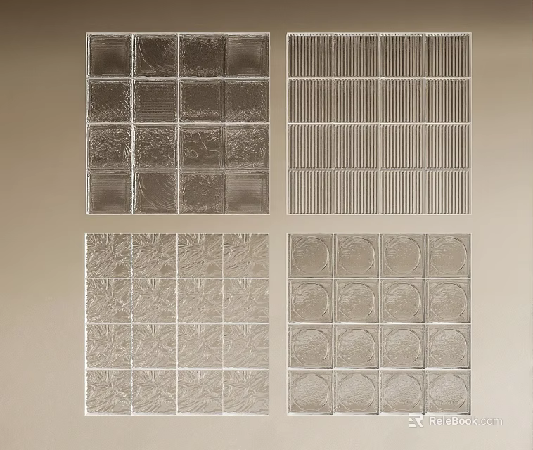Interior Glass Partition Designs Featuring Various Patterns And Textures 3d model