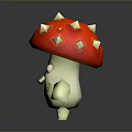 Playful Red Mushroom With White Spots And Happy Face As Edible Food Character