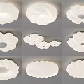 Elegant White Ceiling Lights With Various Decorative Shapes And Modern Designs 3d model