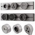 Modern Electrical Switch Panel with Multiple Outlets USB Ports and Sleek Metallic Design