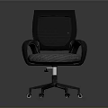 Ergonomic Modern Office Chair With Black Mesh Backrest Gray Seat And Wheeled Base