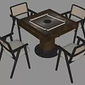 Modern Mahjong Table and Chair 3d model