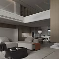 Modern Bright Open Plan Living And Dining Room With Warm Wood Accent Minimalist Interior Design