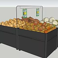 Supermarket Grocery Assorted Fresh Fruits Vegetables On Black Display Shelf With Price Tags