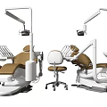 Modern Dental Medical Equipment Featuring Treatment Chairs Lights Stools And Accessories