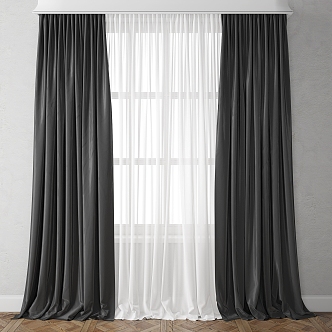 Curtain Cloth Curtain Fabric Home Living Room Curtain Bedroom Curtain 3d model