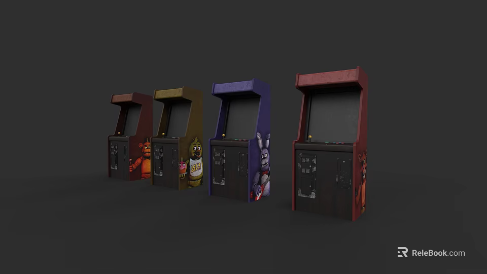 Colorful Arcade Entertainment Machines with Multiple Designs and Classic Gaming Features 3d model 