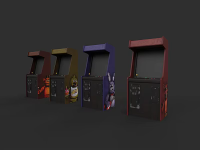 Colorful Arcade Entertainment Machines with Multiple Designs and Classic Gaming Features 3d model