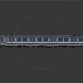 Modern Silver Blue Train with Sleek Design and Reflective Surface Windows
