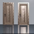 Swing Doors With Silver Frames And Decorative Patterns For Modern Interior