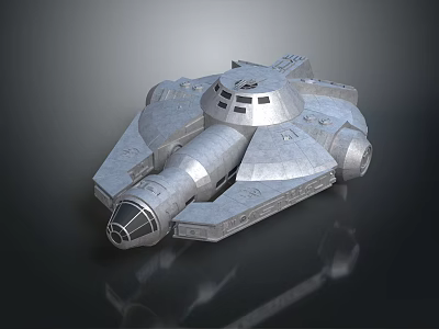 Sleek Metallic Silver Futuristic Spaceship Model 3D Render Structural Design Details 3d model