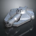 Sleek Metallic Silver Futuristic Spaceship Model 3D Render Structural Design Details
