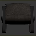 Single Sofa With Modern Gray Metal Frame And Patterned Fabric Upholstery 3d model