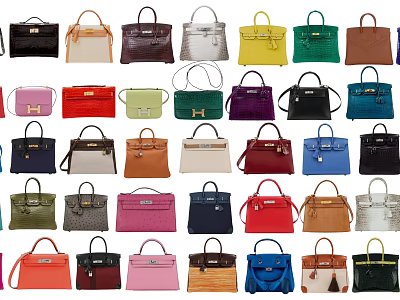 Colorful Leather Handbags In Various Colors Classic Styles And Fashionable Designs For Collection 3d model