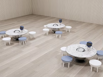 Modern wind kindergarten science room exploration room table and chair combination 3d model