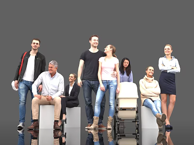 Characters Men Women Men Women Children Tourists Crowd Passers-by Scenes Decorative Characters Atmosphere City Models 3d model