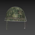 Camouflage Pattern Military Style Cotton Hat With Brim And Adjustable Straps