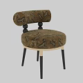 Stylish Dining Chair With Brown Velvet Upholstery Animal Print Pattern And Black Gold Legs